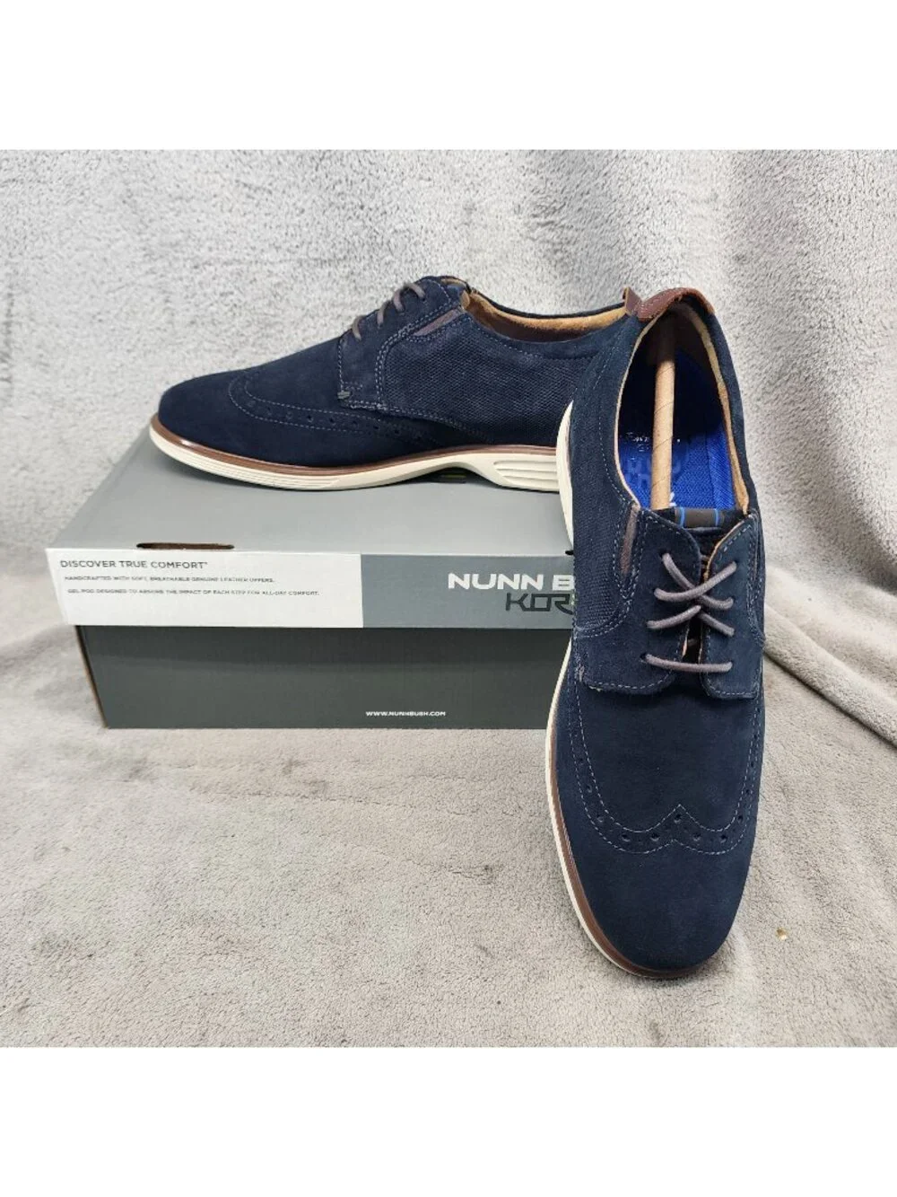 Nunn Bush Shoes Mens Size 8 Navy Blue New Haven Lace Up Oxford *NWT*